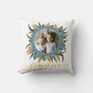 Weihnachts-Grünes Orangenkranz-Foto Personalisiert Kissen