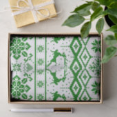 Weihnachts-Grünes Rentiermuster Seidenpapier (Geschenk)