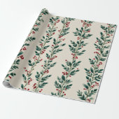 Weihnachts-Grünpapier | Red Berry und Geschenkpapier (Ungerollt)