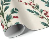 Weihnachts-Grünpapier | Red Berry und Geschenkpapier (Rolleneckpunkt)