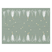 Weihnachts-Grüntafel mit weißen Bäumen Tischdecke (Vorderseite (Horizontal))