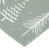 Weihnachts-Grüntafel mit weißen Bäumen Tischdecke (Schrägansicht)