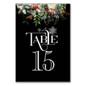 Weihnachts-Grüntöne Hochzeitsempfang Tischnummern (Rückseite)