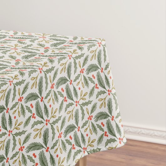 Weihnachts-Grüntöne, Holly und Pine-Design Tischdecke (Beispiel)