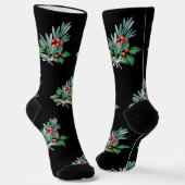 Weihnachts-Grüntöne mit Red Berries Socken (Gewinkelt)