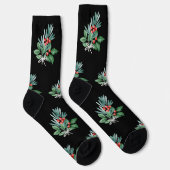 Weihnachts-Grüntöne mit Red Berries Socken (Rechts)