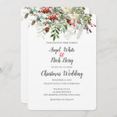 Weihnachts-Grüntöne/Schneeflocken/Feiertage-Hochze Ankündigung (Vorne/Hinten)