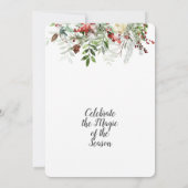 Weihnachts-Grüntöne/Schneeflocken/Feiertage-Hochze Ankündigung (Rückseite)