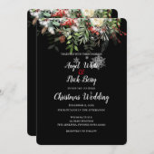 Weihnachts-Grüntöne/Schneeflocken/Hochzeit Ankündigung (Vorne/Hinten)