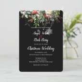 Weihnachts-Grüntöne/Schneeflocken/Hochzeit Ankündigung (Stehend Vorderseite)