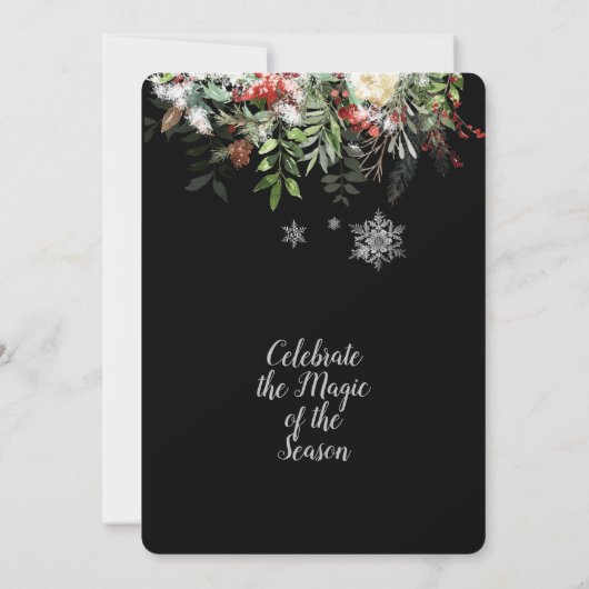 Weihnachts-Grüntöne/Schneeflocken/Hochzeit Ankündigung (Rückseite)