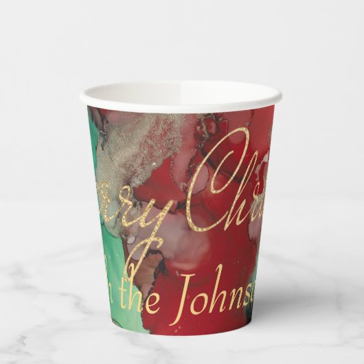 Weihnachts-Grüntöne und Reds Pappbecher (Links)