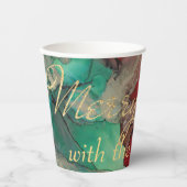 Weihnachts-Grüntöne und Reds Pappbecher (Vorderseite)