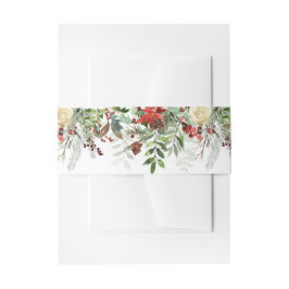 Weihnachts-Grüntöne und Schneeflocken Hochzeit Einladungsbanderole