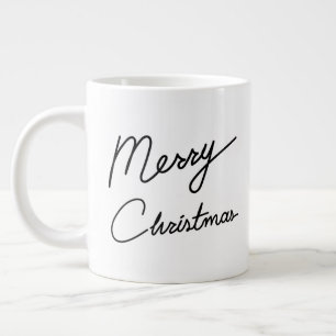 Weihnachts Gruß Aufkleber Typografie, Tinte Zwei-T Jumbo-Tasse
