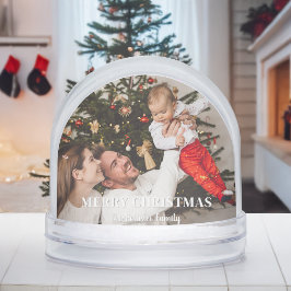 Weihnachts Gruß Familie Foto Snow Globe Schneekugeln