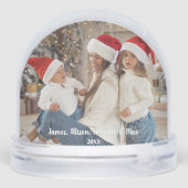Weihnachts Gruß Familie Foto Snow Globe Schneekugeln (Rückseite)