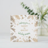 Weihnachts-Gruß Gold Branch Card Karte (Stehend Vorderseite)