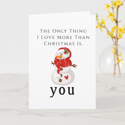 Weihnachts Gruß ich wollte dir Snowman Card Karte (Gelbe Blume)