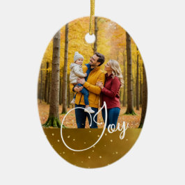 Weihnachts Gruß Joy Foto Gold Spots Keramik Ornament