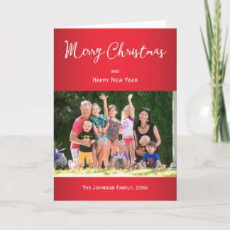 Weihnachts-Gruß mit Foto die besten Wünsche Feiertagskarte