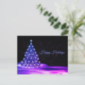 Weihnachts Gruß Pink Blue Shiny Winter Black Postkarte (Stehend Vorderseite)