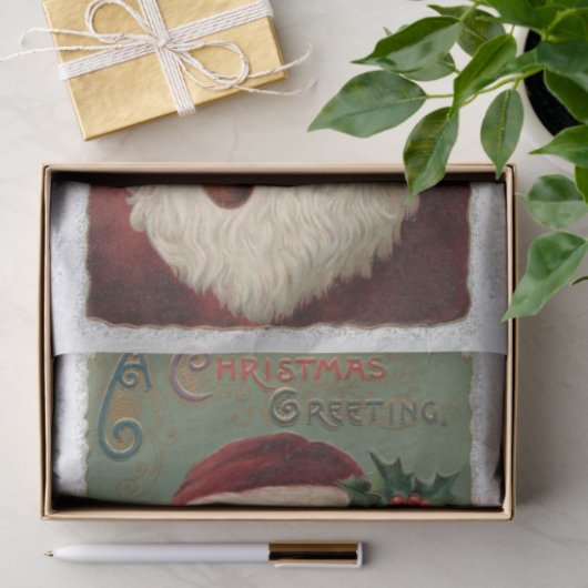 Weihnachts-Gruß vom Weihnachtsmann - Urlaub Seidenpapier (Geschenk)