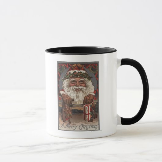 Weihnachts-GrußBig Santa Head Tasse (Rechts)