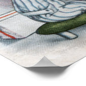 Weihnachts-GrußBoy-Graben im Strumpf Poster (Ecke)