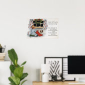 Weihnachts-GrußBoy-Graben im Strumpf Poster (Heimbüro)