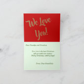 Weihnachts Grüße an Großeltern Eltern Karte (Innenseite)