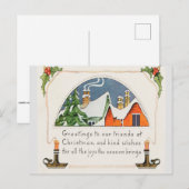 Weihnachts Grüße an unsere Freunde Postkarte (Vorne/Hinten)