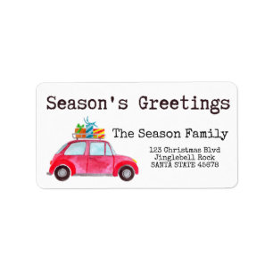 Weihnachts-Grüße Auto und Weihnachtsgeschenke Adressaufkleber