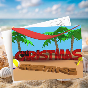 Weihnachts Grüße Beach Urlaub Postkarte