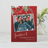 Weihnachts-Grüße Familie Foto Rotes Weihnachten (Stehend Vorderseite)