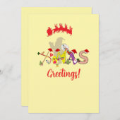 Weihnachts-Grüße Feiertagskarte (Vorne/Hinten)