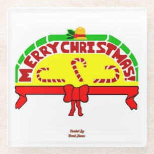 Weihnachts-Grüße Glass-Untersetzer Glasuntersetzer