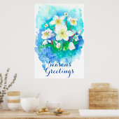 Weihnachts-Grüße Hellebore Weihnachten Blume Poster (Küche)