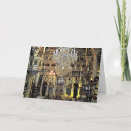 Weihnachts-Grüße-Inneres einer orthodoxen Kirche Feiertagskarte