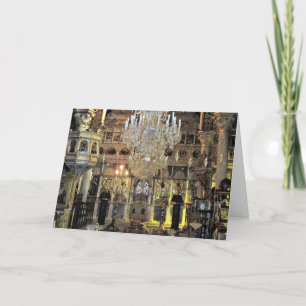 Weihnachts-Grüße-Inneres einer orthodoxen Kirche Feiertagskarte