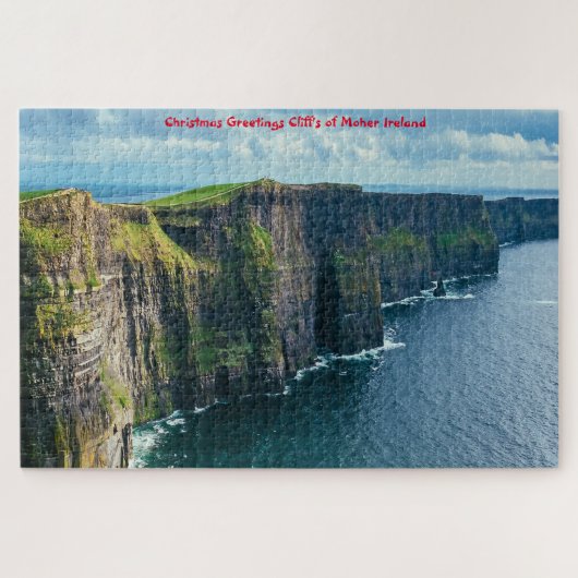 Weihnachts Grüße Kliff's von Moher Irland Puzzle (Horizontal)