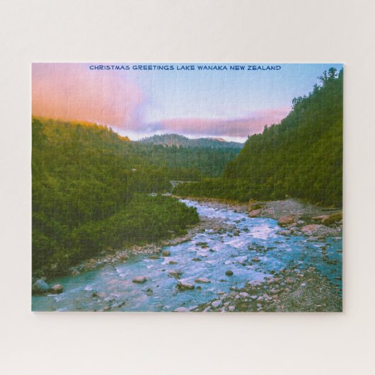 Weihnachts Grüße Lake Wanaka Neuseeland Puzzle (Horizontal)