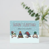 Weihnachts-Grüße Penguin Cartoon Holid Feiertagspostkarte (Stehend Vorderseite)
