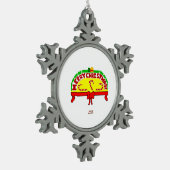Weihnachts-Grüße Pewter Snowflake Ornament (Links)