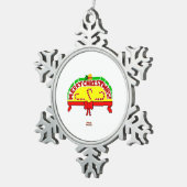 Weihnachts-Grüße Pewter Snowflake Ornament (Rechts)