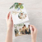 Weihnachts-Grüße Pine Weihnachtsschmuck Foto All In One Einladung (Abreißen)