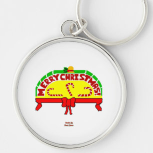Weihnachts-Grüße Premium Round Key-Kette Schlüsselanhänger