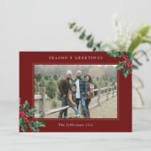 Weihnachts-Grüße Red Custom Weihnachtskarte (Stehend Vorderseite)