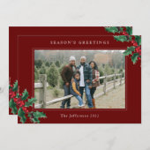 Weihnachts-Grüße Red Custom Weihnachtskarte (Vorne/Hinten)