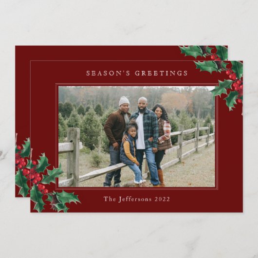 Weihnachts-Grüße Red Custom Weihnachtskarte (Vorne/Hinten)